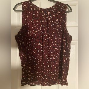 Apt. 9® Shirred Shell Tank - Women's Size XL. Leopard Print - Burgundy Wine